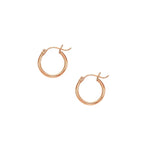 Classic Hoop Earrings in 14K Rose Gold (2x15.00 mm)