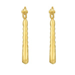 14K Yellow Gold Round Back to Back Hoop Earrings, view 2