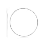 Sterling Silver Large Polished Round Hoop Earrings (60.00 mm)