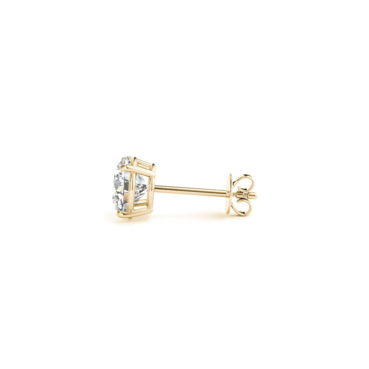 2 cttw Certified IGI Lab Grown Round Diamond Earrings 14K Yellow Gold (G/VS2), view 2
