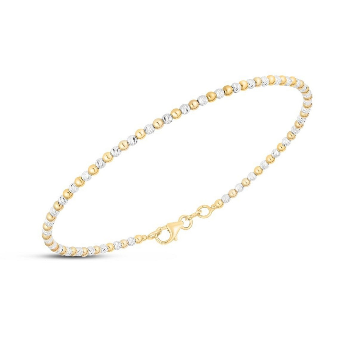 14K Two Tone Gold Pallina Bead Bracelet (2.10 mm), view 2