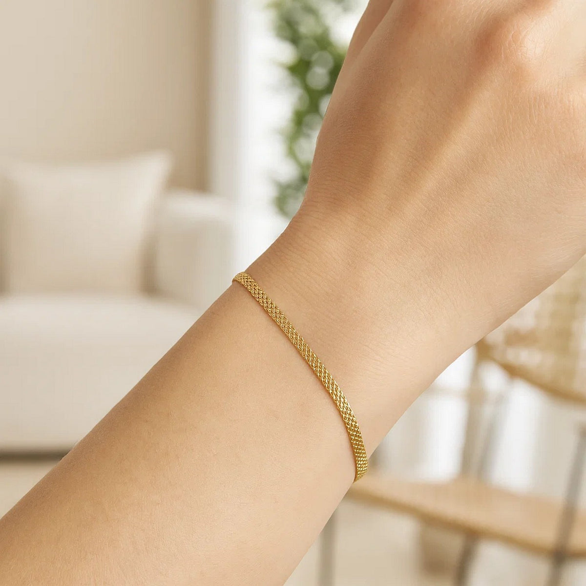 14K Yellow Gold Bismark Bracelet (2.50 mm), view 6
