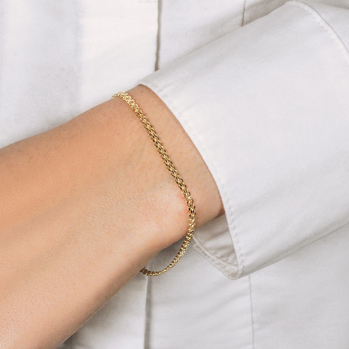 14K Yellow Gold Bismark Bracelet (2.50 mm), view 7