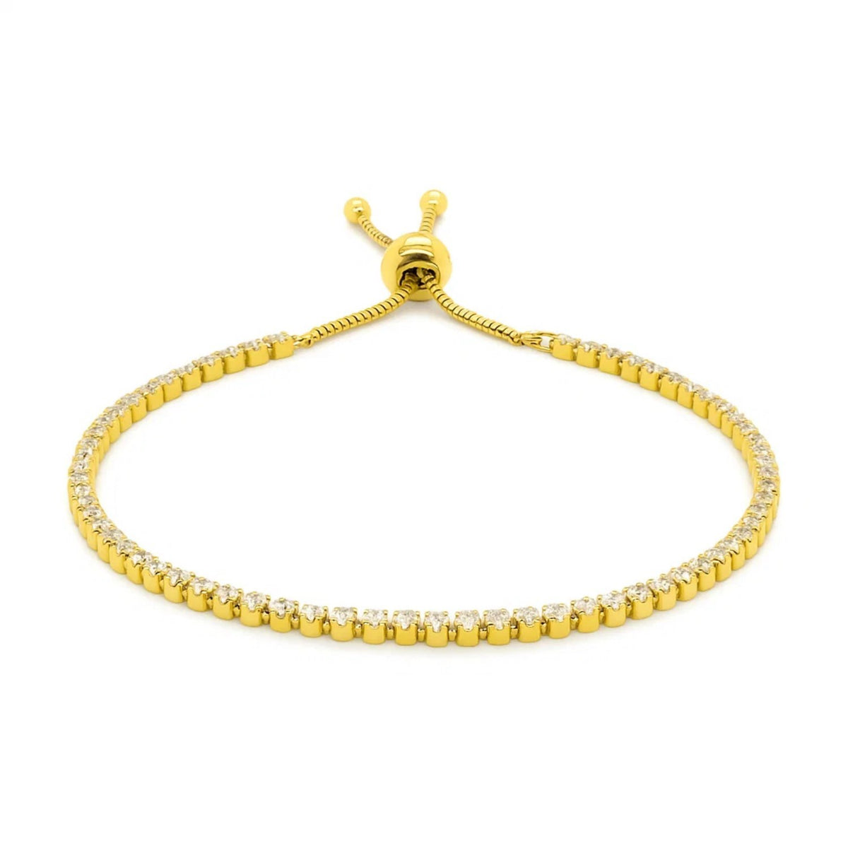 Adjustable Tennis Style Bracelet with Cubic Zirconia in Sterling Silver (5.10 mm), view 2