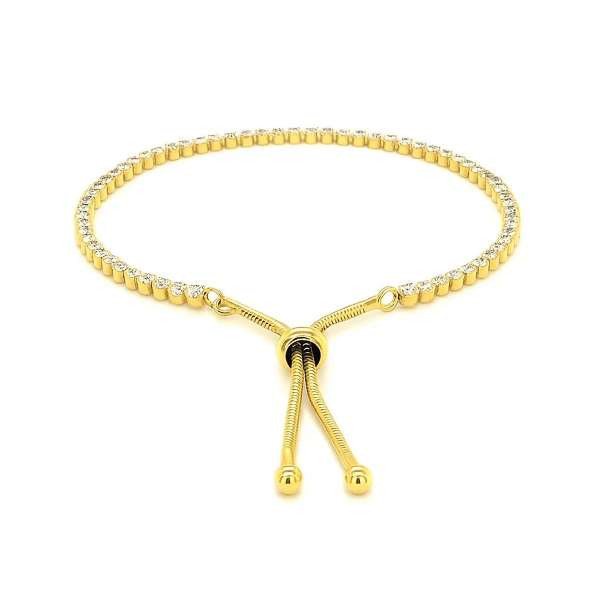 Adjustable Tennis Style Bracelet with Cubic Zirconia in Sterling Silver (5.10 mm), view 3