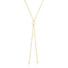 14k Yellow Gold Adjustable Heart Style Lariat Necklace