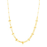 14K Yellow Gold Beaded U Link Chain Necklace