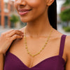 14k Yellow Gold Beaded U Link Chain Necklace