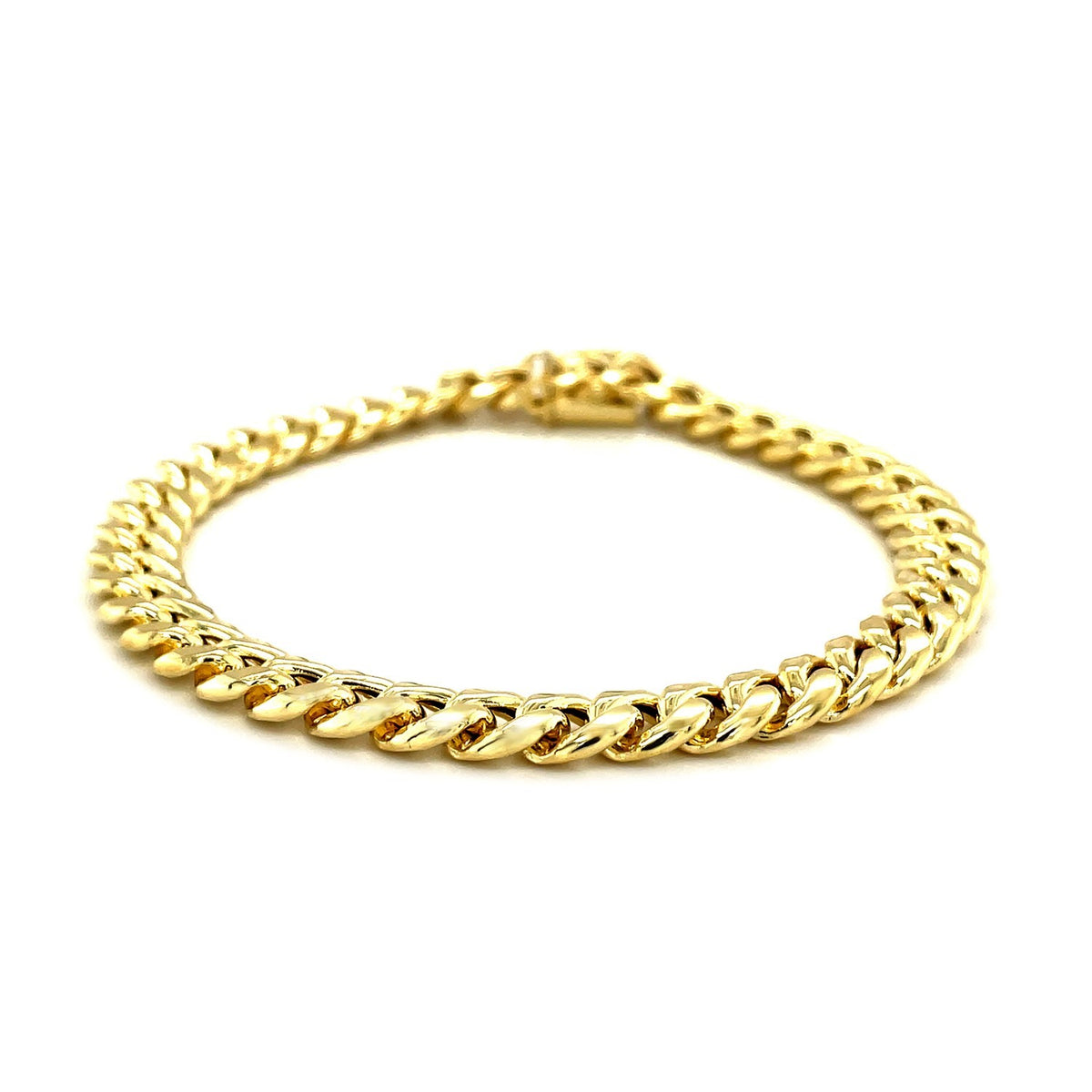 10K Yellow Gold Semi Solid Miami Cuban Bracelet (7.20 mm), view 2