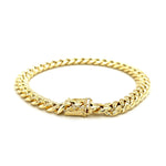 10K Yellow Gold Semi Solid Miami Cuban Bracelet (7.20 mm), view 3