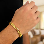 10K Yellow Gold Semi Solid Miami Cuban Bracelet (7.20 mm), view 8