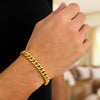 10K Yellow Gold Semi Solid Miami Cuban Bracelet (7.20 mm), view 8