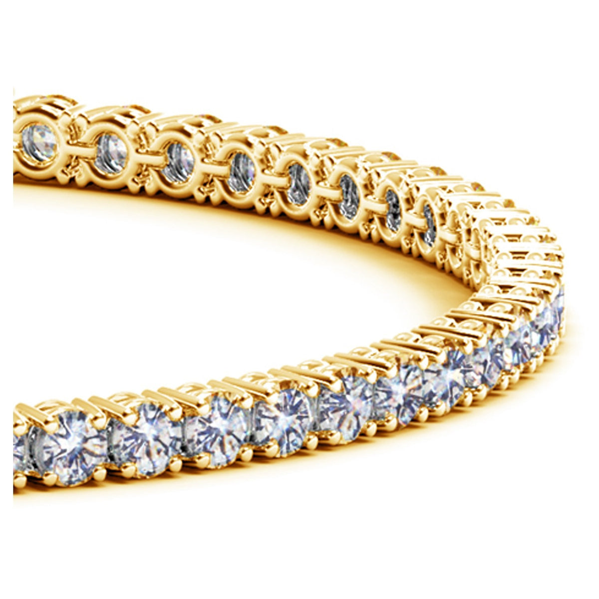 Lab Grown Round Diamond Tennis Bracelet in 14K Yellow Gold (5 cctw F/G VS2/SI1), view 2