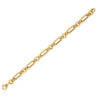 14K Yellow Gold Italian Alternating Paperclip Round Links Bracelet (8.00 mm)