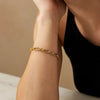 14K Yellow Gold Italian Alternating Paperclip Round Links Bracelet (8.00 mm), view 5