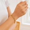 14K Yellow Gold Italian Alternating Paperclip Round Links Bracelet (8.00 mm), view 6