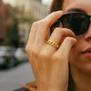 14K Yellow Gold Curb Ring, view 3