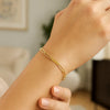 14K Yellow Gold Alternating Paperclip Chain Link and Gold Bar Bracelet (3.60 mm), view 2