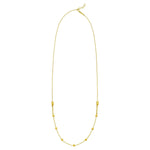14K Yellow Gold Adjustable Bead Link Necklace, view 2