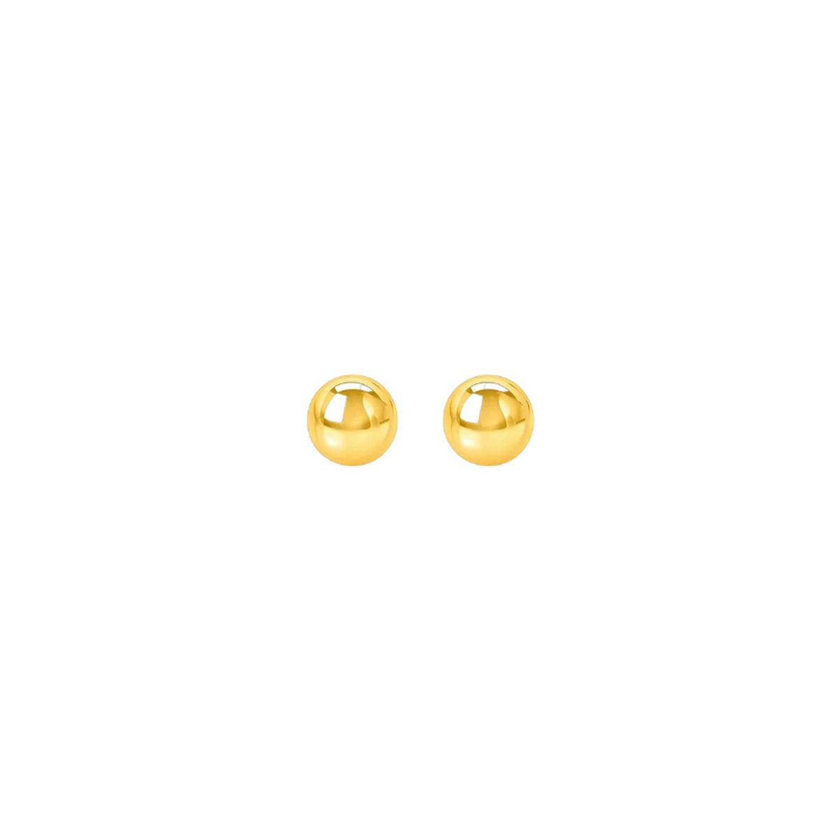 14K Yellow Gold Round Stud Earrings (6.00 mm)