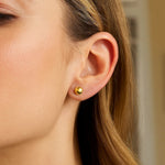 14K Yellow Gold Round Stud Earrings (6.00 mm), view 4