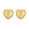 Sterling Silver Yellow Gold Plated Puffed Large Heart Stud Earrings