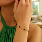 14K Yellow Gold Amethyst Station Bracelet, view 4