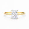 1.50Ct Radiant Lab Grown IGI G/VS1 Diamond Ring in 14K Yellow Gold