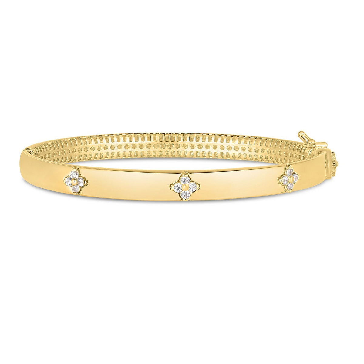14K Yellow Gold Trilogy Diamond Bangle (5.40 mm), view 3