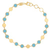 Turquoise Composite Gem Alternating Bracelet in 14K Yellow Gold (5.00 mm), view 2