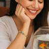 Turquoise Composite Gem Alternating Bracelet in 14K Yellow Gold (5.00 mm), view 3