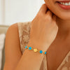 Turquoise Composite Gem Alternating Bracelet in 14K Yellow Gold (5.00 mm), view 4