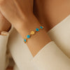 Turquoise Composite Gem Alternating Bracelet in 14K Yellow Gold (5.00 mm), view 5