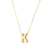 14K Yellow Gold Yours Truly Block Letter Initial K Necklace