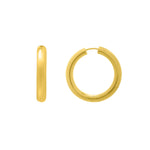 Sterling Silver Yellow Gold Plated Round Hoop Earrings