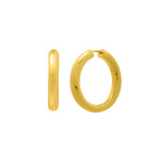 Sterling Silver Yellow Gold Plated Round Hoop Earrings, view 2
