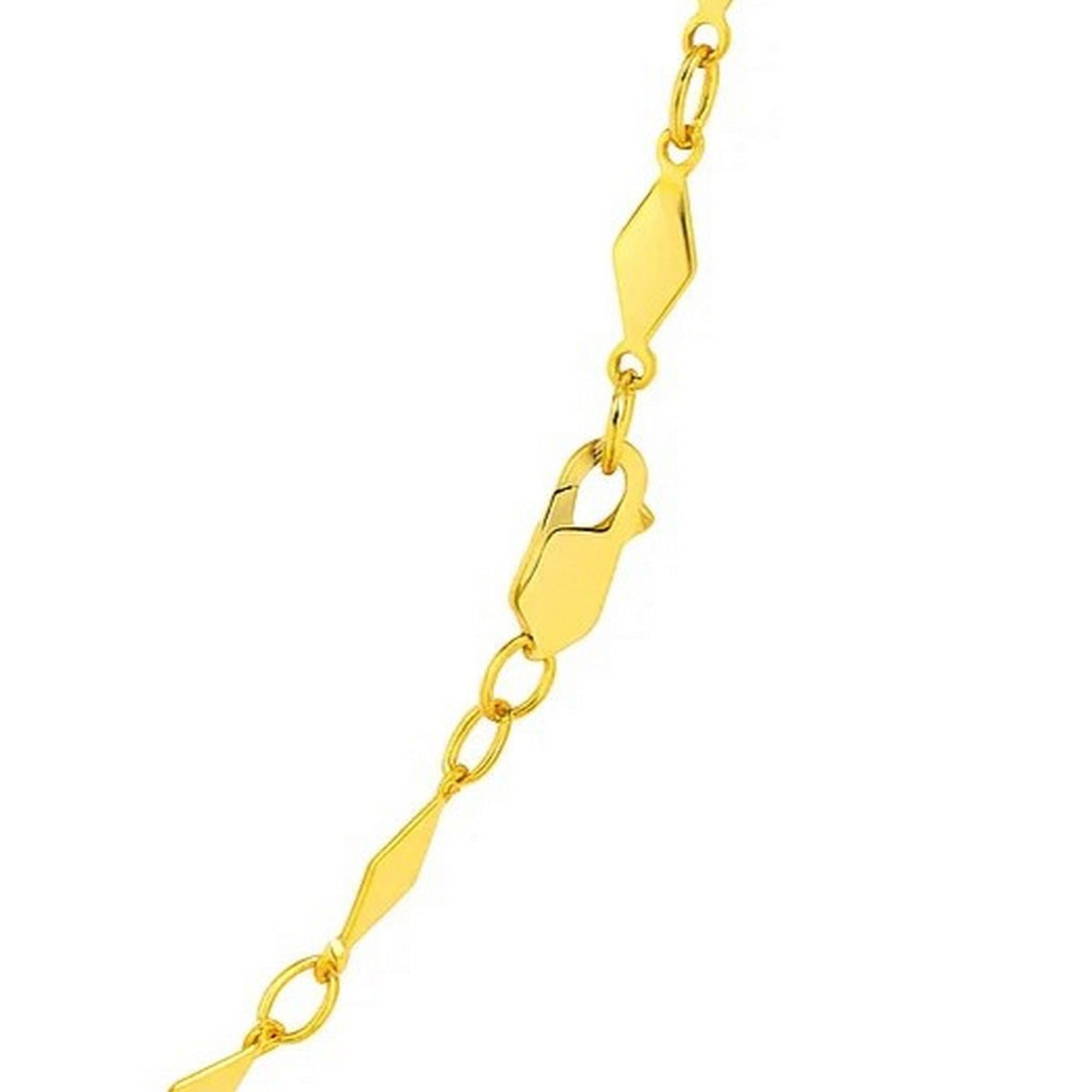 14K Yellow Gold Polished Diamond Motif Chain (3.00 mm), view 9