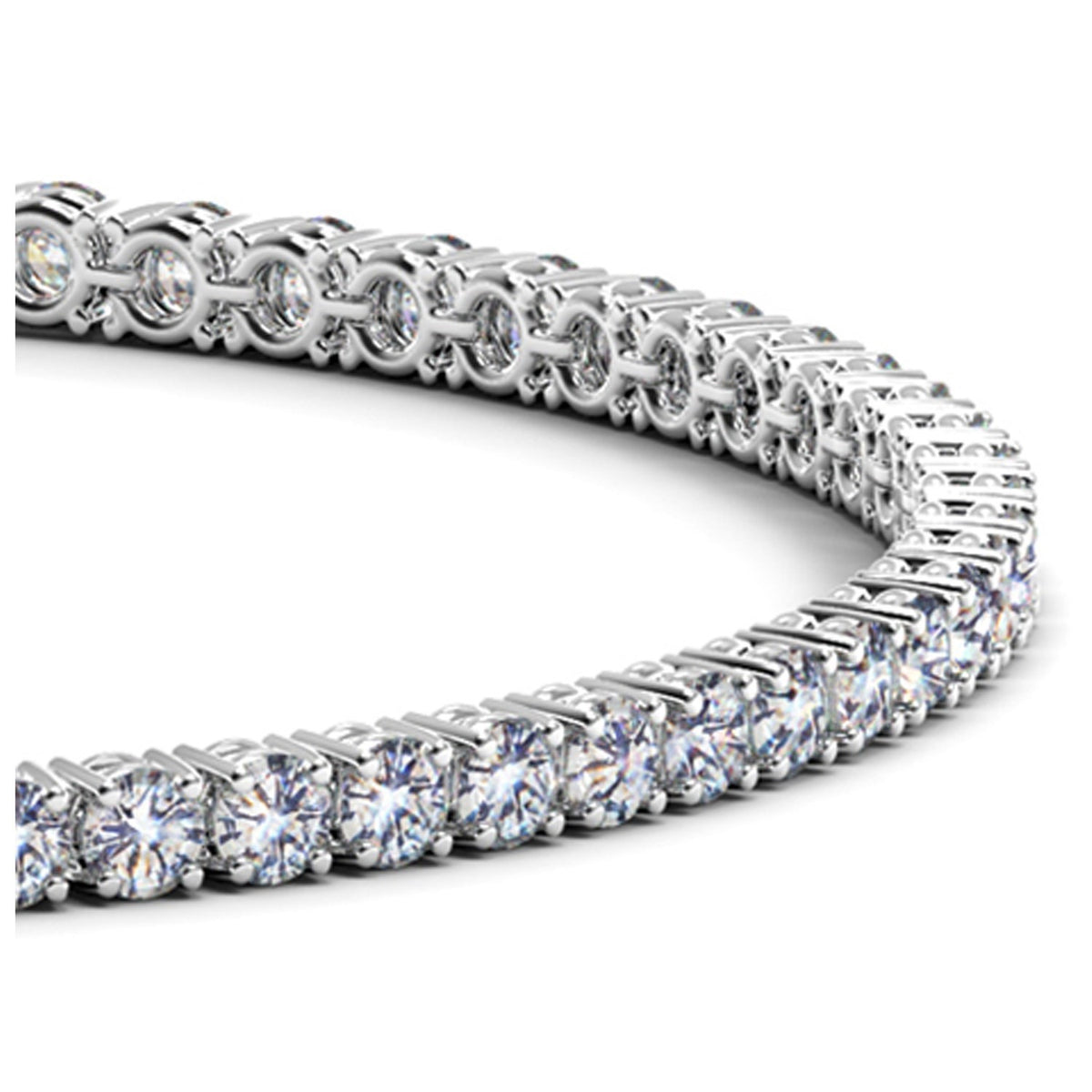 Lab Grown Round Diamond Tennis Bracelet in 14K White Gold (4 cctw F/G VS2/SI1), view 2
