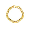 14K Yellow Gold Italian Alternating Paperclip Oval Links Bracelet (9.30 mm), view 2