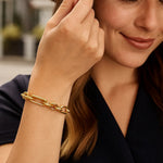14K Yellow Gold Italian Alternating Paperclip Oval Links Bracelet (9.30 mm), view 3