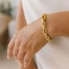 14K Yellow Gold Italian Alternating Paperclip Oval Links Bracelet (9.30 mm), view 5