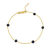 14K Yellow Gold Blue Sapphire Station Bracelet, view 2