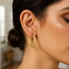 14K Yellow Gold Twisted Medium Hoop Earrings