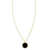 14K Yellow Gold Onyx Inlay Circle Necklace