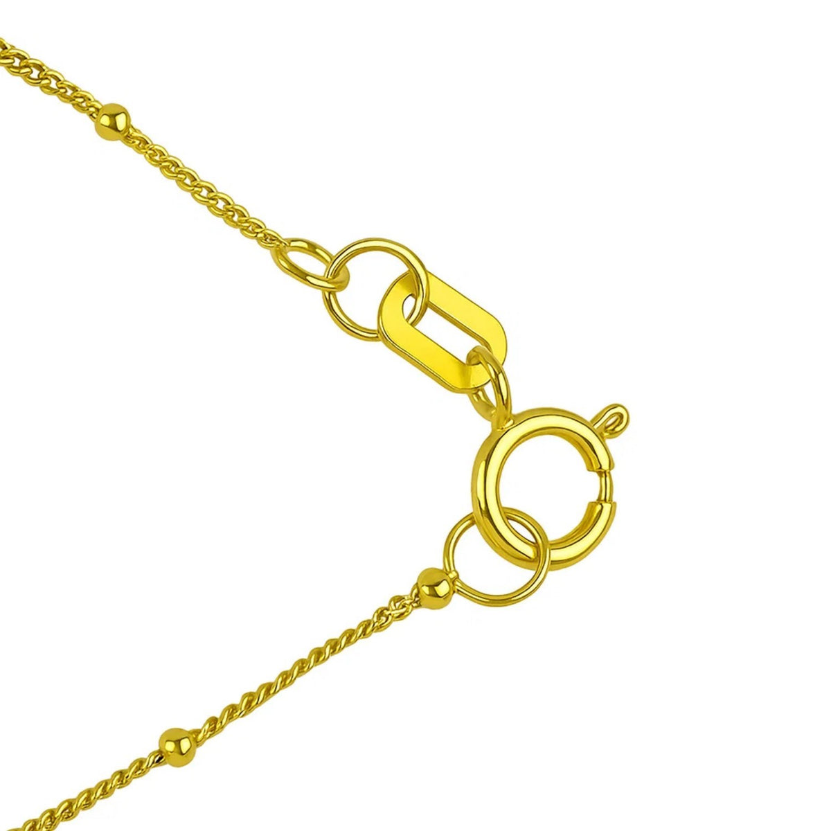 14K Yellow Gold Onyx Inlay Circle Necklace, view 3