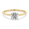 3/4 Carat Round Lab Grown IGI G/VS1 Diamond Solitaire Ring in 10K Yellow Gold