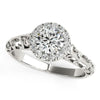 14k White Gold Halo Antique Style Round Diamond Engagement Ring (5/8 cttw)