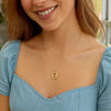 14K Yellow Gold Helium Initial O Pendant