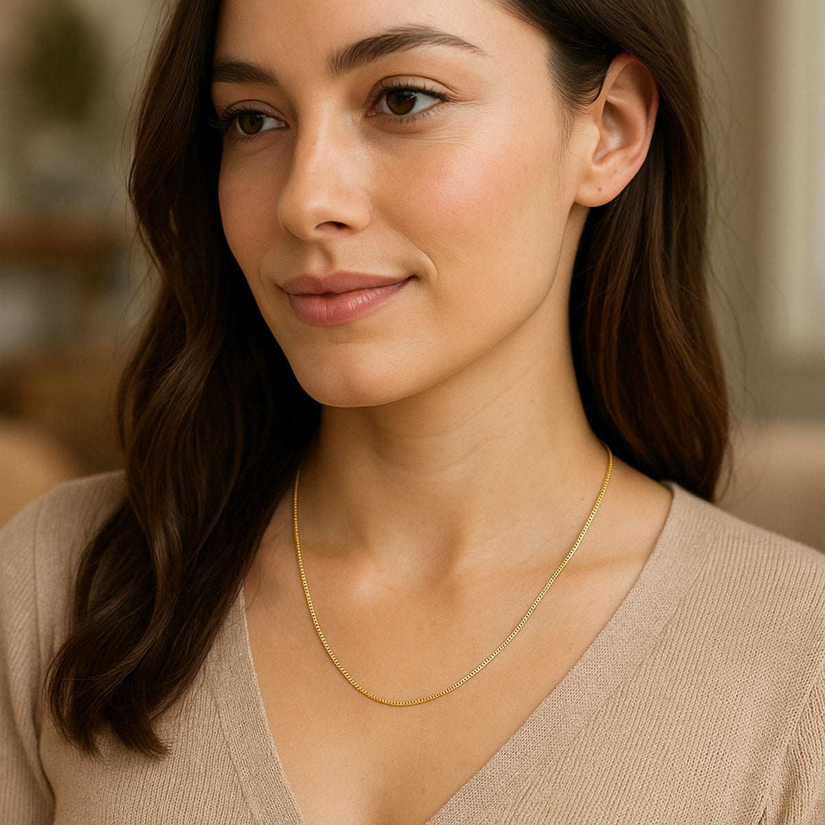 14k Yellow Gold Classic Box Chain (0.45 mm) (Style 75284), view 8