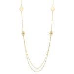 Long Hamsa Necklace in 14K Yellow Gold